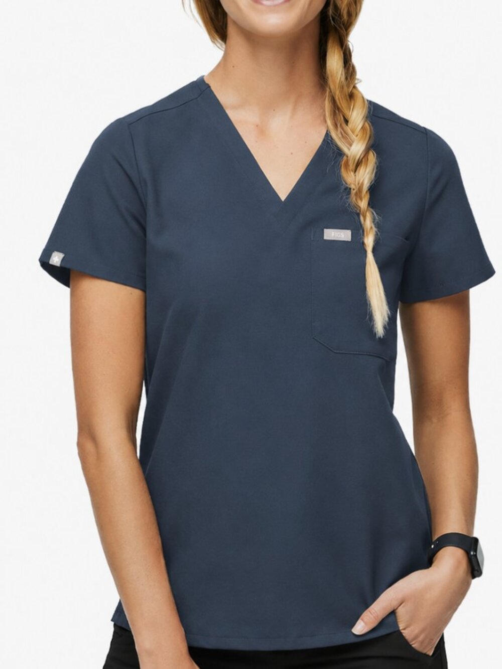 FIGS Catarina One-Pocket Scrub Top – Dark Harbor – XS